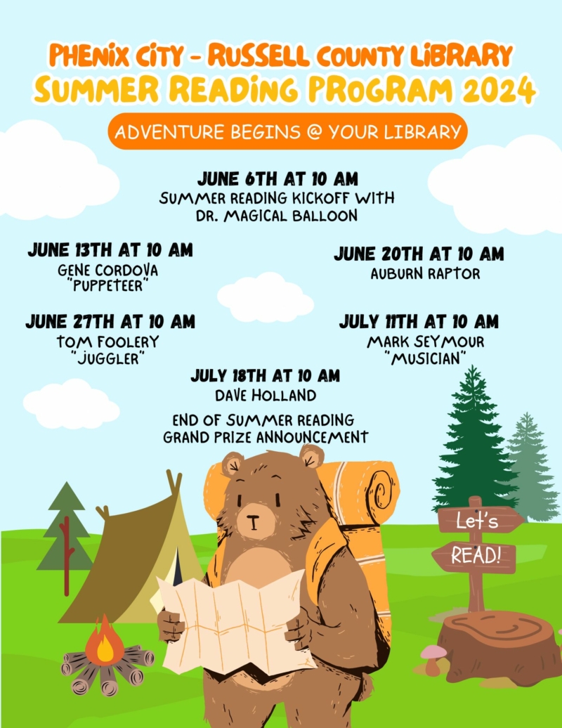 Summer Reading Program 2024 Phenix CityRussell County Library